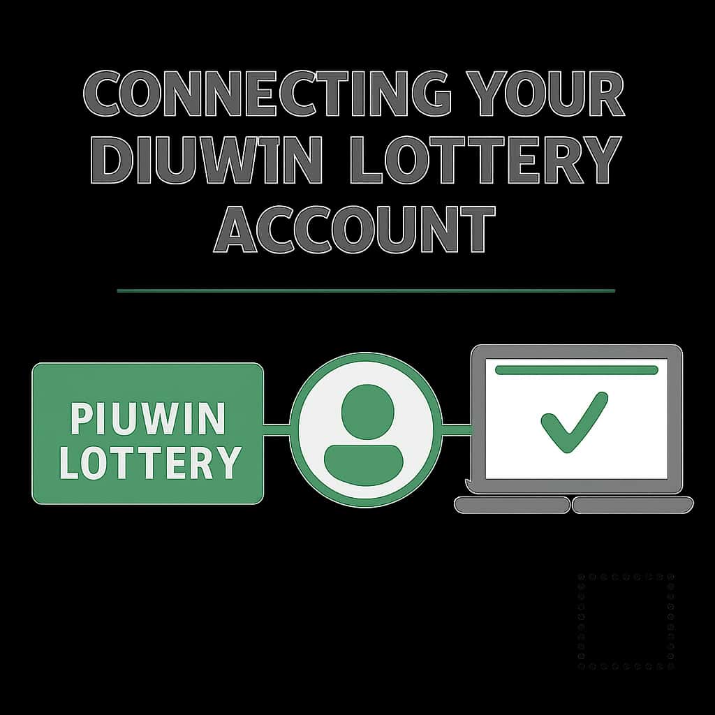 An illustration detailing the connection steps for a Diuwin Lottery account.