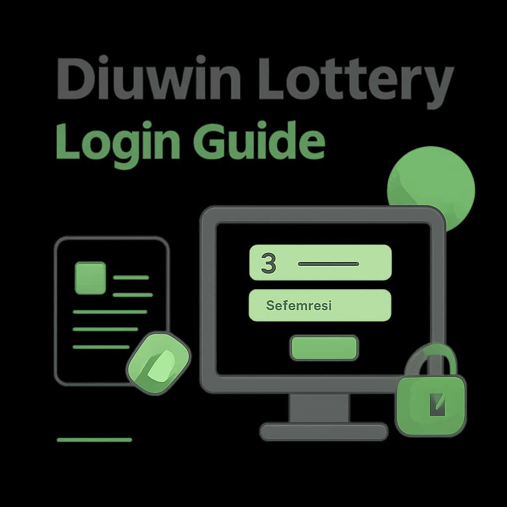 Diagram explaining the Diuwin Lottery login process.
