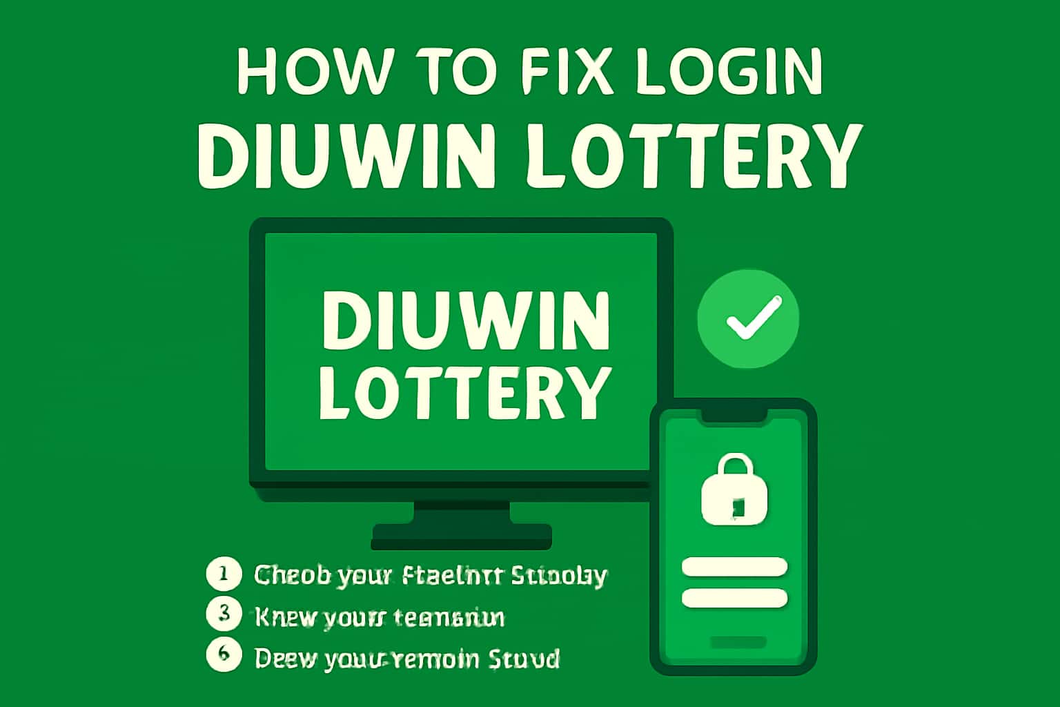 A visual representation of troubleshooting login issues for Diuwin Lottery.