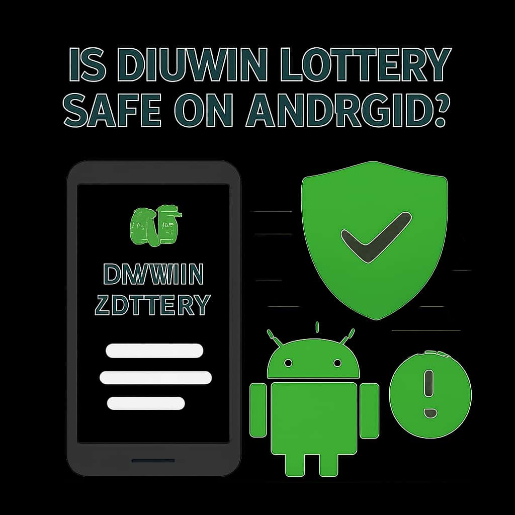 An educational diagram outlining the security features of the Diuwin Lottery for Android users.