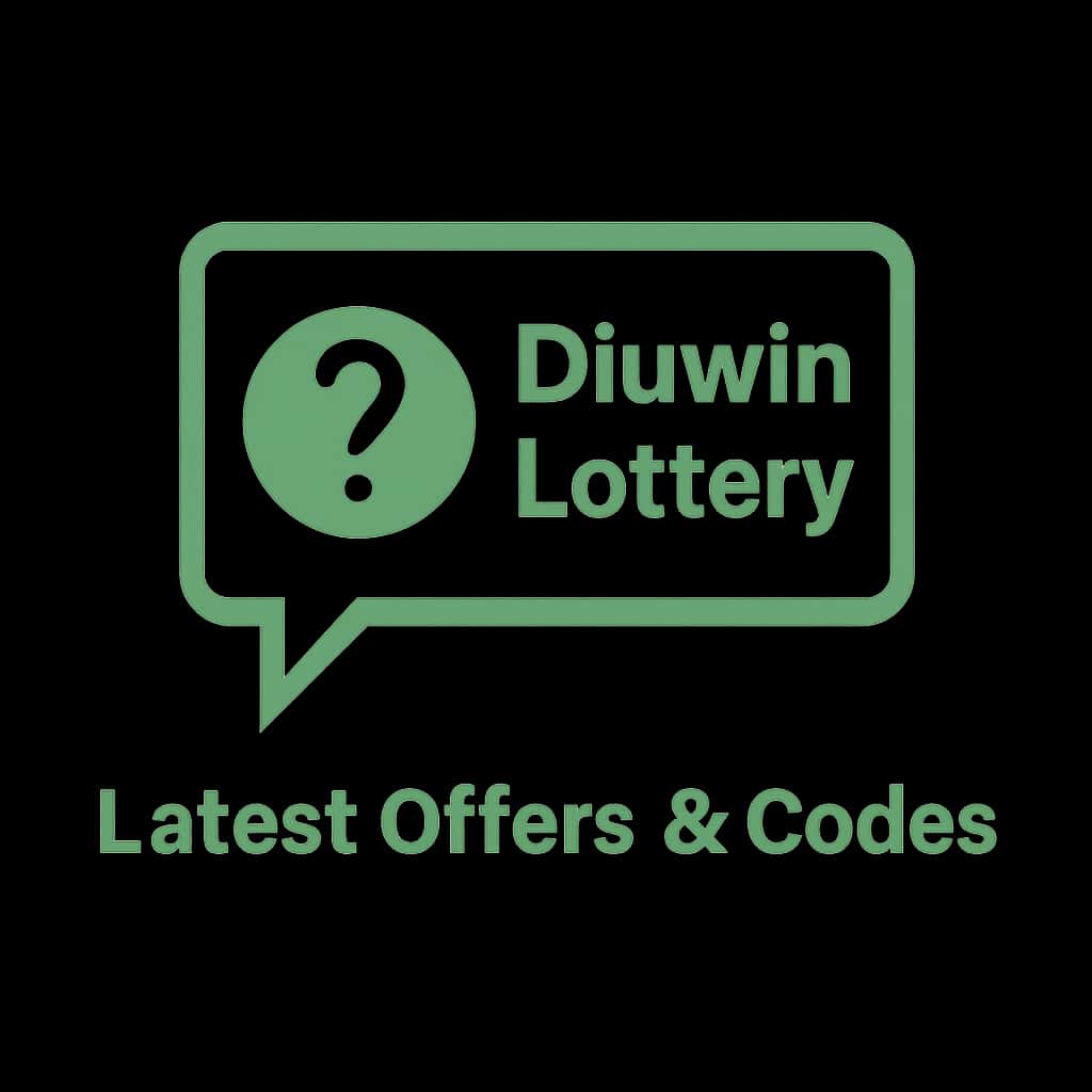 Minimalist badge featuring the text 'Latest Diuwin Lottery Offers & Codes'.