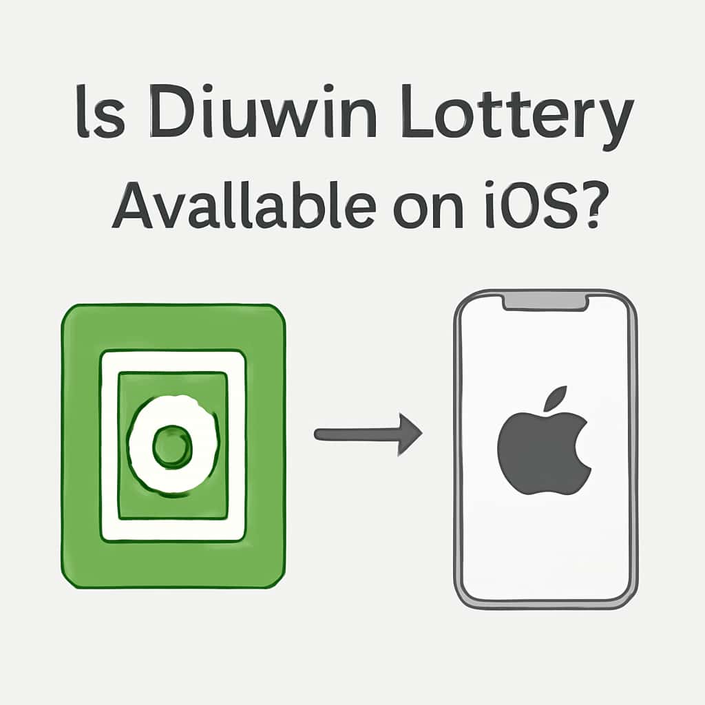 An educational diagram regarding Diuwin Lottery's iOS availability.