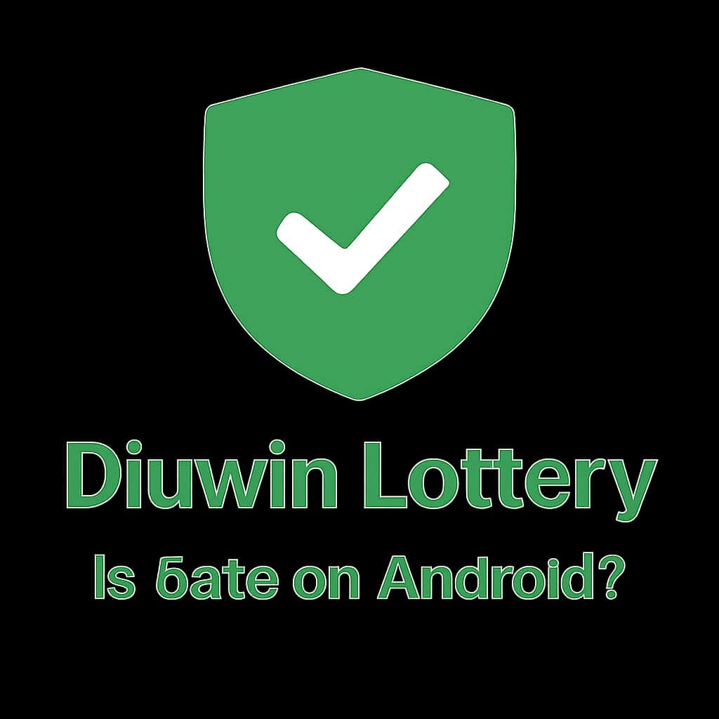 A simple badge design with the text 'Diuwin Lottery', symbolizing security and guidance.