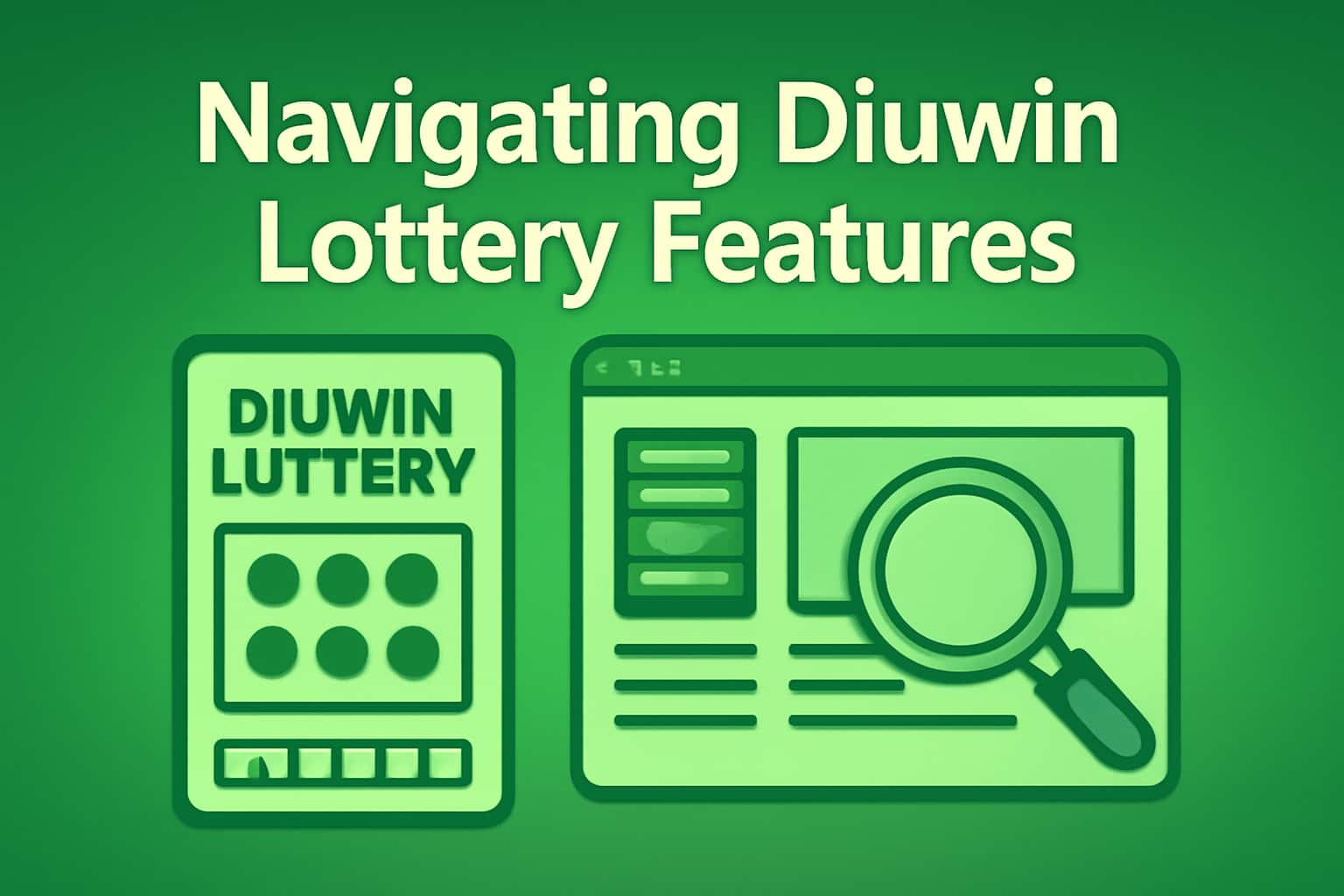 A futuristic representation of the Diuwin Lottery features interface, highlighting user-friendly navigation.