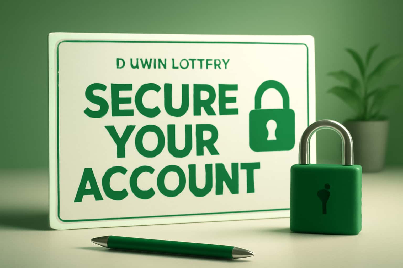 An illustrative representation of securing a Diuwin Lottery account with visual elements highlighting security measures.