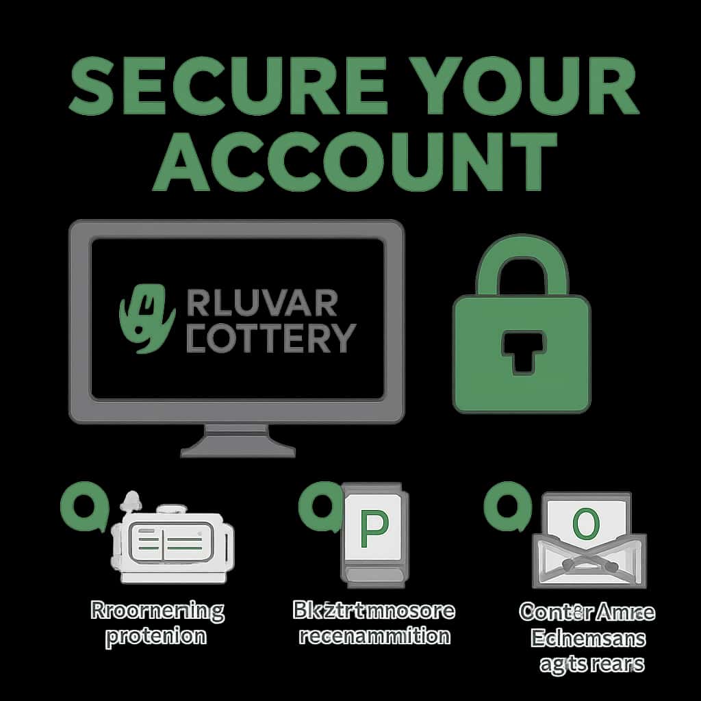 An educational diagram illustrating steps to secure a Diuwin Lottery account.