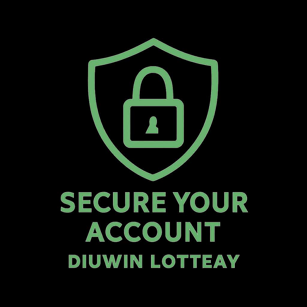 An icon representing the importance of security in managing a Diuwin Lottery account.