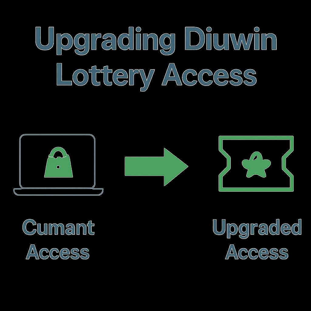 Illustration depicting the upgrade process for Diuwin Lottery Access.