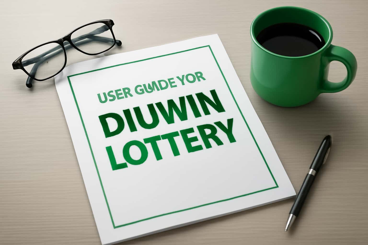 An informational scene illustrating the Diuwin Lottery User Guide